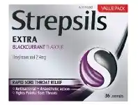 Star Discount Chemist Strepsils Extra Blackcurrant Flavour 36 Lozenges offer