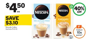 BIG W Nescafe Coffee Sachets Pk 8-10 offer