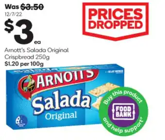 Arnott's Salada Original Crispbread 250g