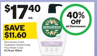 BIG W Dermaveen Extra Hydration Gentle Soap Free Wash 1 Litre offer
