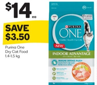 BIG W Purina One Dry Cat Food 1.4-1.5 kg offer