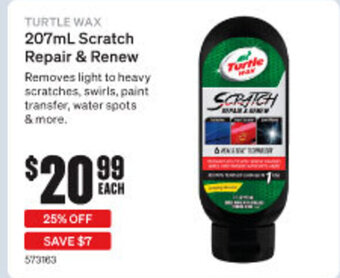 SuperCheap Auto TURTLE WAX 207mL Scratch Repair & Renew offer