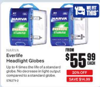 SuperCheap Auto NARVA Everlife Headlight Globes offer