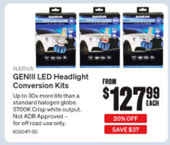 SuperCheap Auto NARVA GENIII LED Headlight Conversion Kits offer