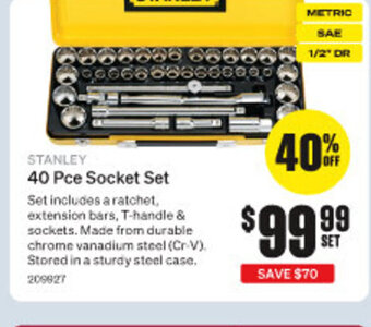 SuperCheap Auto STANLEY 40 Pce Socket Set offer
