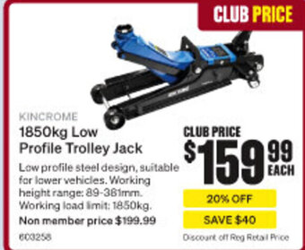 SuperCheap Auto KINCROME 1850kg Low Profile Trolley Jack offer