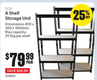SuperCheap Auto SCA 4 Shelf Storage Unit offer