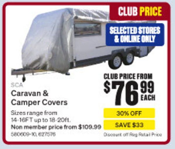 SCA Caravan & Camper Covers offer at SuperCheap Auto