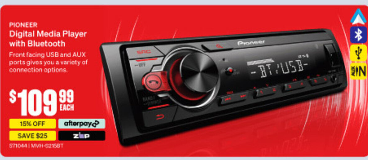 PIONEER Digital Media Player with Bluetooth offer at SuperCheap Auto