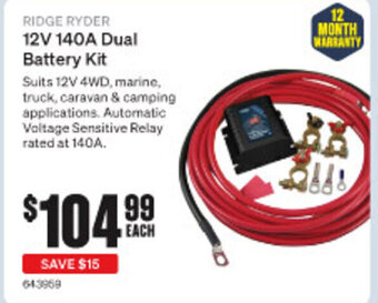 SuperCheap Auto RIDGE RYDER 12V 140A Dual Battery Kit offer