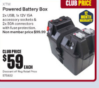 SuperCheap Auto XTM Powered Battery Box offer