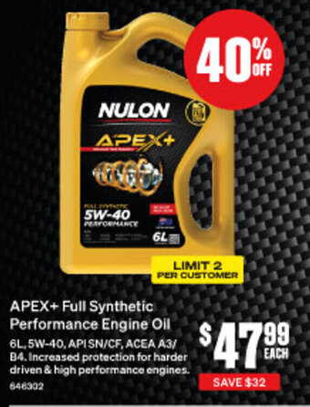 SuperCheap Auto APEX+ Full Synthetic Performance Engine Oil offer