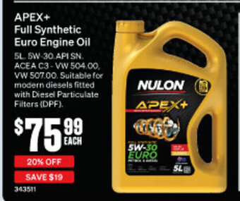 SuperCheap Auto APEX+ Full Synthetic Euro Engine Oil offer