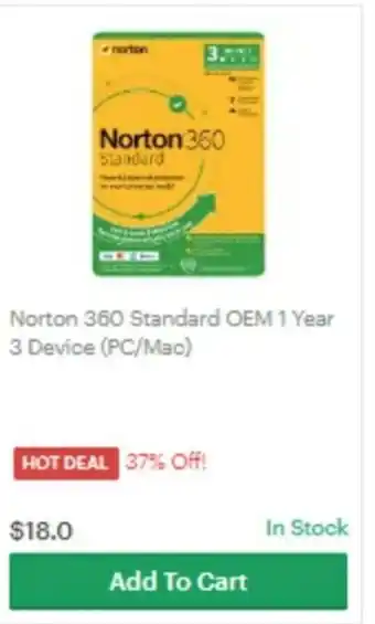 Norton 360 Standard OEM 1 Year 3 Device (PC/Mac)