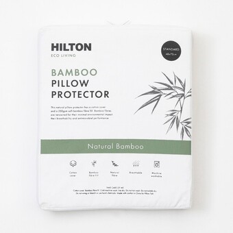 Pillow Talk Eco living bamboo standard pillow protector by hilton offer
