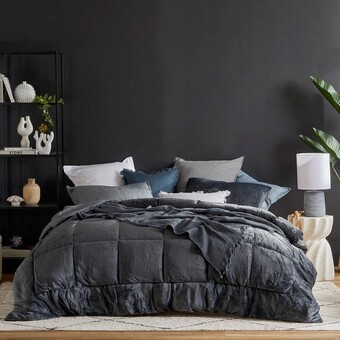 Pillow Talk Cosy cube charcoal comforter set by m.u.s.e. offer