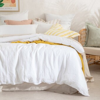 Pillow Talk Washed linen white quilt cover set by m.u.s.e. offer