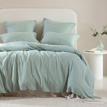 Pillow Talk Washed linen sage quilt cover set by m.u.s.e. offer