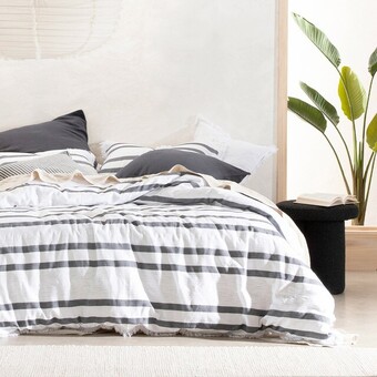 Pillow Talk Amir black quilt cover set by habitat offer