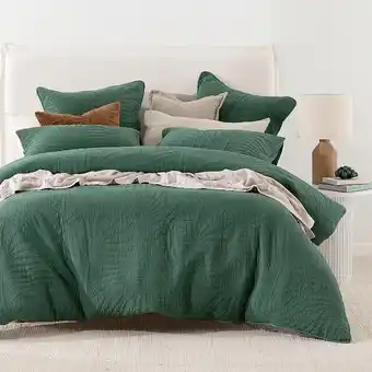Pillow Talk Baracoa palm quilted quilt cover set by habitat offer