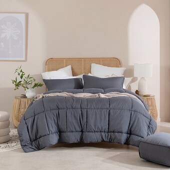 Pillow Talk Snoozi cube charcoal comforter set by essentials offer