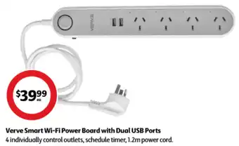 Coles Verve Smart Wi-Fi Power Board with Dual USB Ports offer