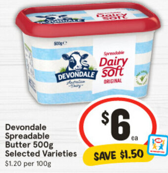 IGA Devondale Spreadable Butter 500g offer