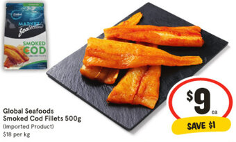 Global Seafoods Smoked Cod Fillets 500g