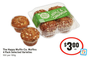 IGA The Happy Muffin Co. Muffins 4 Pack offer