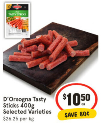 IGA D'Orsogna Tasty Sticks 400g offer