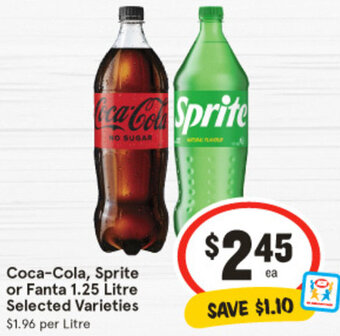 IGA Coca-Cola, Sprite or Fanta 1.25 Litre offer