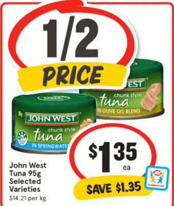 IGA John West Tuna 95g offer