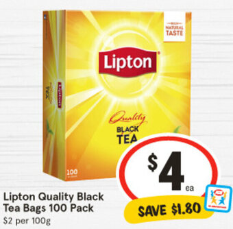 IGA Lipton Quality Black Tea Bags 100 Pack offer