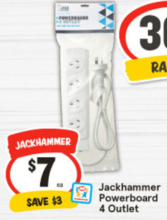 Jackhammer Powerboard 4 Outlet