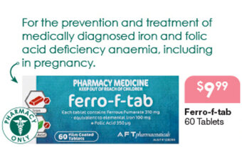 Soul Pattinson Chemist Ferro-f-tab 60 Tablets offer