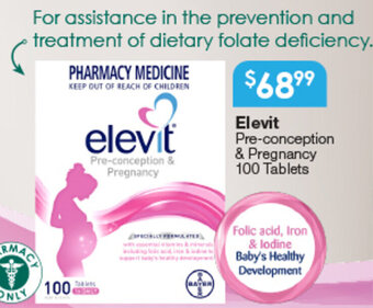 Soul Pattinson Chemist Elevit Pre-conception & Pregnancy 100 Tablets offer