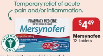 Soul Pattinson Chemist Mersynofen 12 Tablets offer