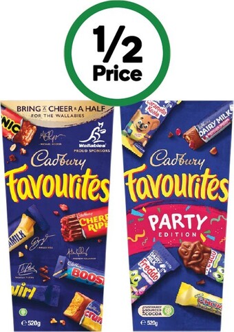 Woolworths Cadbury favourites 520g offer