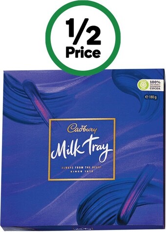 Woolworths Cadbury milk tray 180g offer