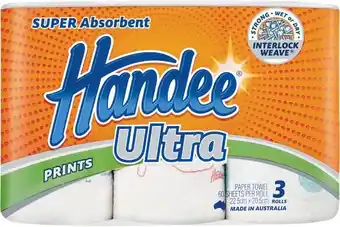 Woolworths Handee paper towel 2 ply pk 3 offer