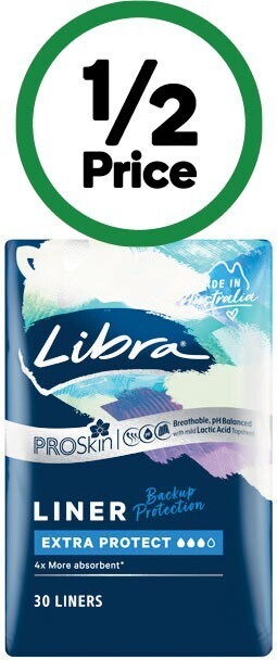 Woolworths Libra proskin liners pk 30 offer