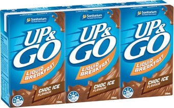Woolworths Sanitarium up & go or energize up & go 3 x 250ml offer