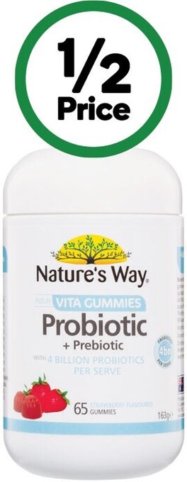 Woolworths Nature's way adult vita gummies probiotic + prebiotic pk 65~ offer