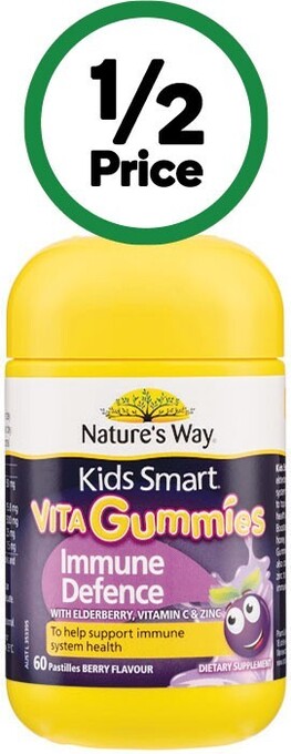 Woolworths Nature's way kids smart vita gummies immune defence pk 60~ offer