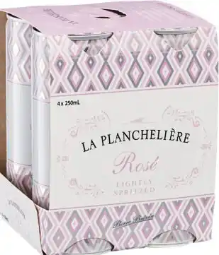 Woolworths La plancheliere spritzed rose cans 4x250ml offer