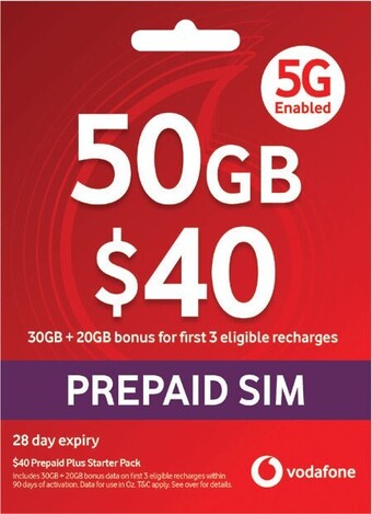 Coles Vodafone $40 prepaid plus starter pack offer
