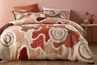 Myer Art series x mulganai brown earth quilted quilt cover set offer