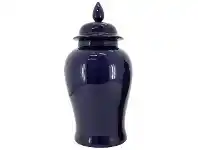 LivingStyles Hassan Ceramic Temple Jar, Large, Gloss Navy offer