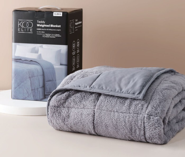 Koo elite teddy weighted blankets offer at Spotlight