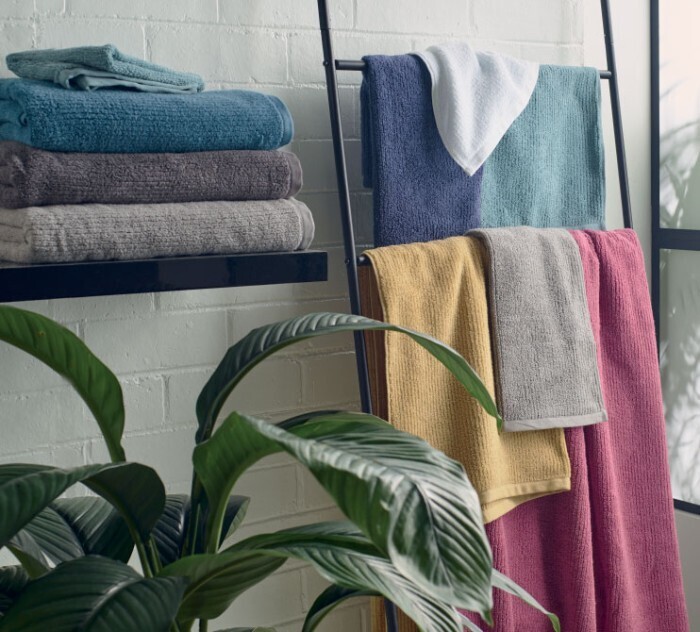 Brampton house zero twist ribbed towel range offer at Spotlight
